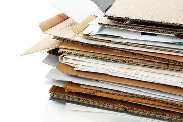 Big stack of papers, close-up