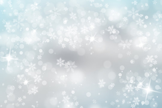 Soft blue snowfall with sparkle