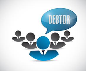 debtor message sign illustration design