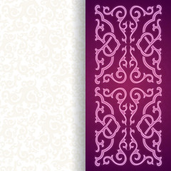 Oriental, folk ornament. Purple background.