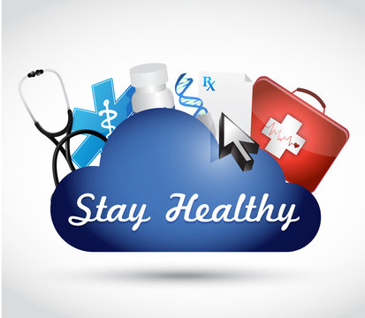 stay healthy cloud medicine illustration