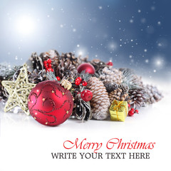 Festive Christmas or holiday background with ornament