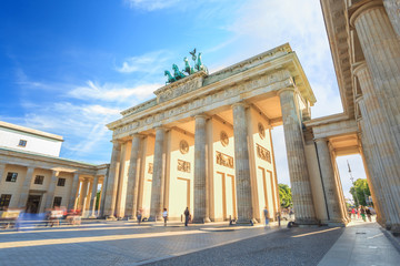 Naklejka premium zachód słońca w Berlin Brandenburg Gate of Germany