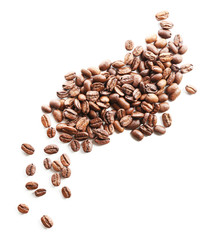 Coffee beans, isolated on white