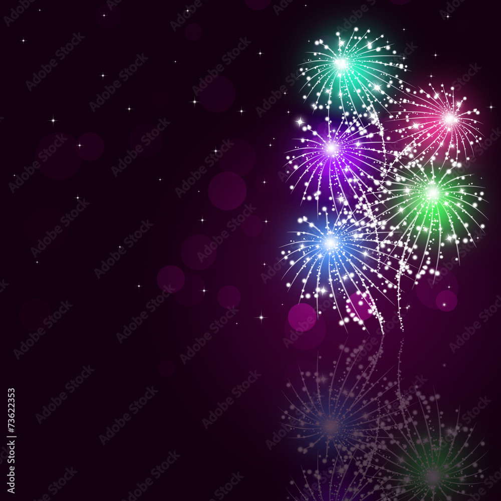 Canvas Prints Multicolor Fireworks Show