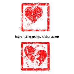 heart shaped grungy rubber stamp