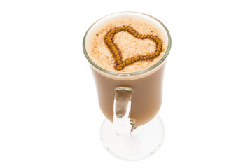 Latte coffee isolated on white