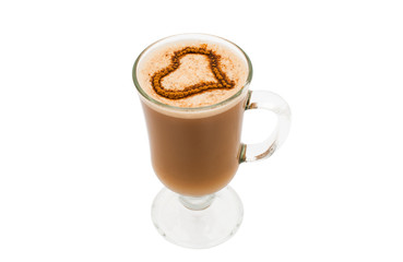 Latte coffee isolated on white