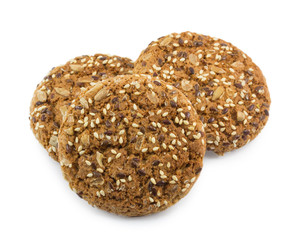 oatmeal cookies isolated on white background