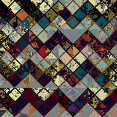 Grunge mosaic with chevrons