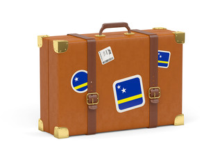 Suitcase with flag of curacao