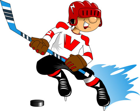 hockey player in white