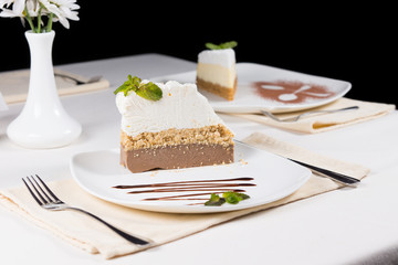 Gourmet Freshly Baked Cakes on White Plate