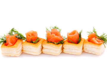 Salmon fillet in pastries