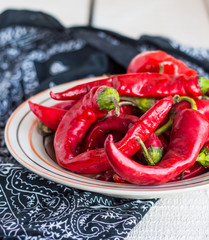 whole chili pepper in the plate