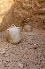 Ancient Amphora at excavation site
