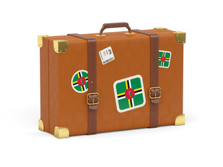 Suitcase with flag of dominica
