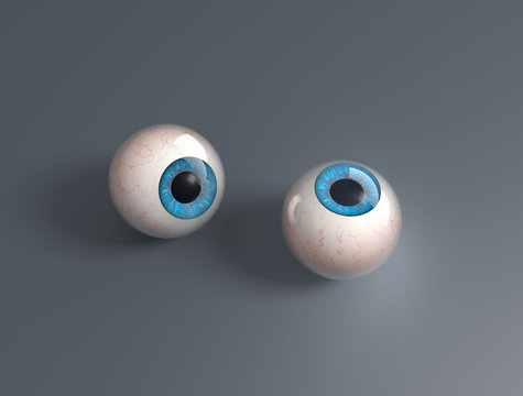Two 3d render eyeballs