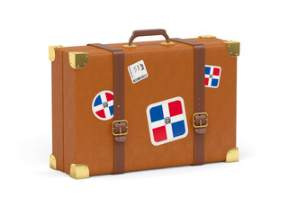 Suitcase with flag of dominican republic