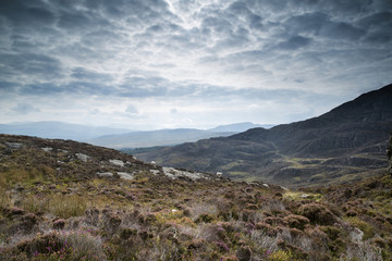Autumn landscape image from mountains looking across countryside