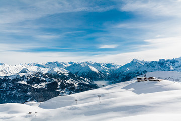 Fototapeta na wymiar Alps mountain landscape. Winter landscape