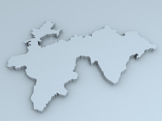 Obraz premium tajikistan 3D map