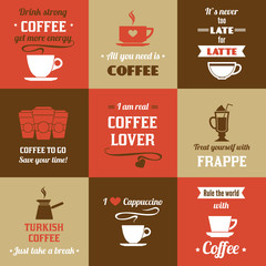 Coffee mini poster set