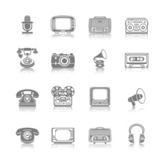 Retro Media Black Icons