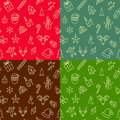 Christmas seamless patterns set