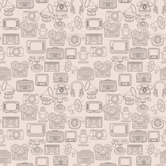 Retro media seamless pattern