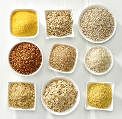 Foto op Canvas various types of cereal grains © Mara Zemgaliete