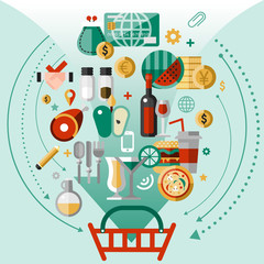 Food icons basket