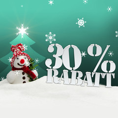 Christmas snowman 30 percent Rabatt Discount