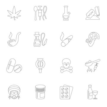 Drugs icons outline