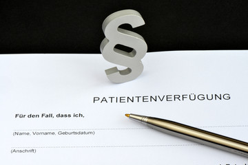 Patientenverfügung, Paragraph, Alter, Recht, Symbol