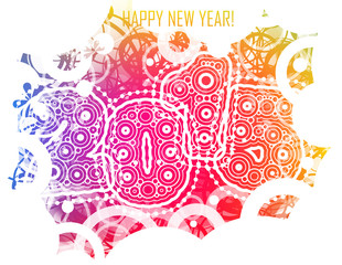 Happy New year 2015 with colorful circles