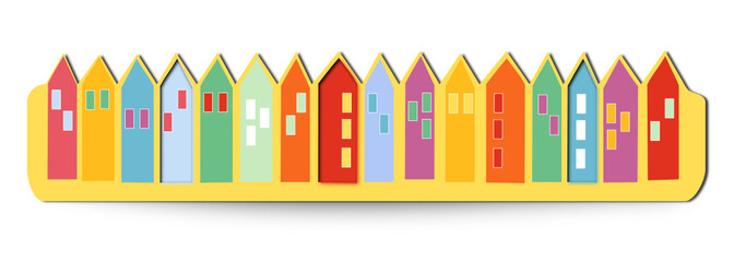 Maisons multicolores