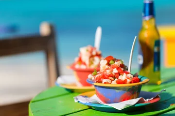 Crédence de cuisine en verre imprimé Crustacés Salade de conque des Bahamas