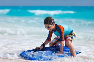 Boy surfing