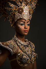 Beautiful african woman wearing carnival dress