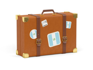 Suitcase with flag of guatemala