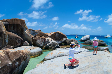 Fototapeta na wymiar Tourist at Caribbean coast
