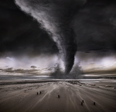 Dramatic Beach Tornado