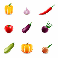 Vegetables Realistic Icons