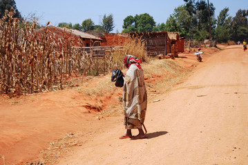 Elderly African woman in her traditional dress-Tanzania-Africa
