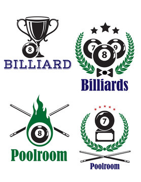 Billiards or poolroom emblems