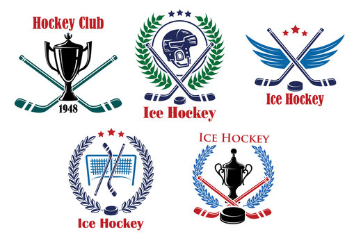 Ice hockey heraldic emblems and badges