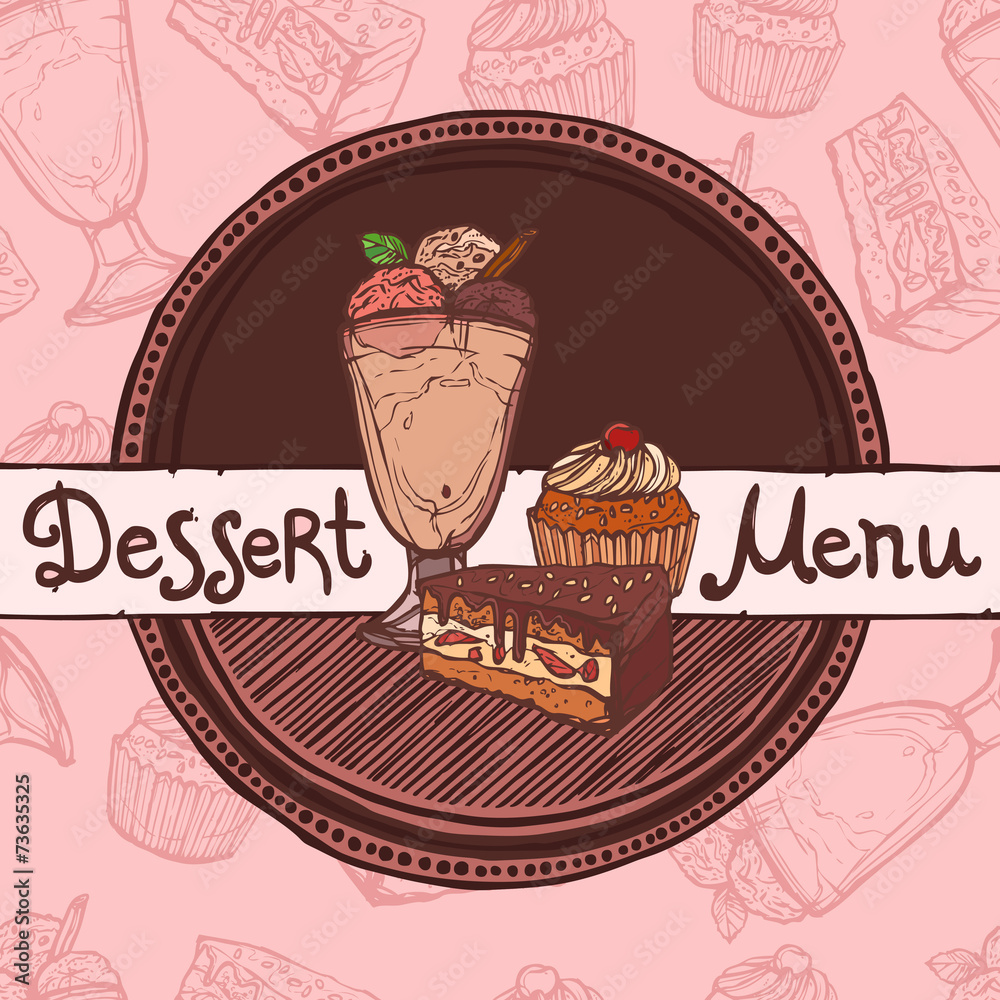 Wall mural Restaurant sketch menu template