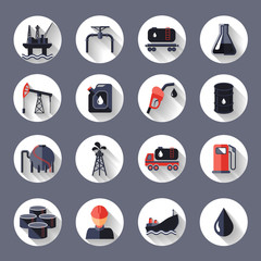 Oil industry icons set