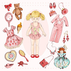 Little girl character accessories set